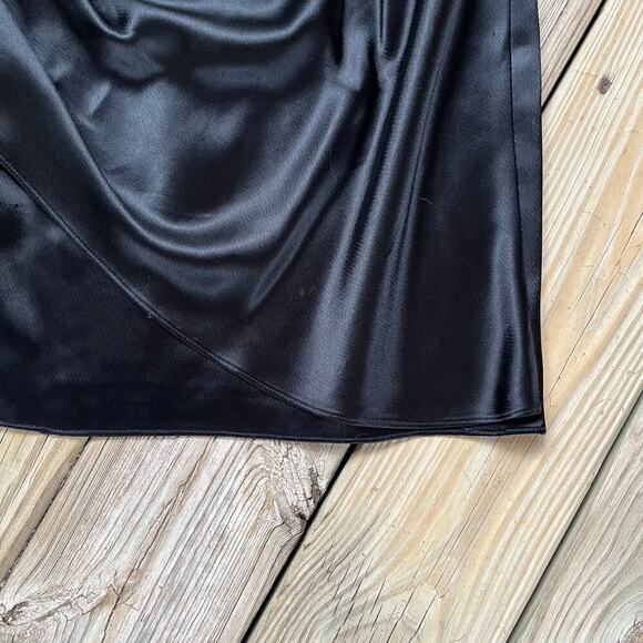 ABS Evening Allen Schwartz Vintage Black Satin Strapless Mini Dress Size 6. - Picture 4 of 8